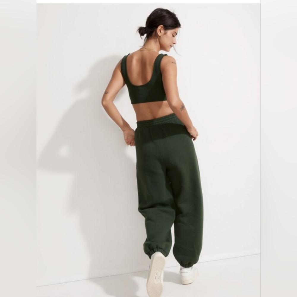 Madewell MWL Betterterry Oversized Sweatpants XL Deep Forest Green - Picture 2 of 12